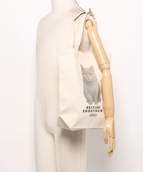 Moftique(モフティック)の「Moftique(モフティック) トートバッグ キャンバス マチ有 ブリティッシュショートヘアー 猫 プリント Mサイズ ユニセックス(トートバッグ・レディース・ナチュラル・FREE)」の6枚目の写真
