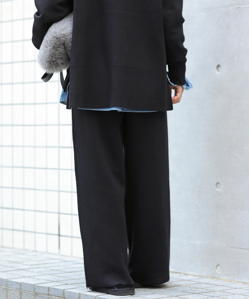 JOURNAL STANDARD relume（ジャーナルスタンダード　レリューム）の「ウォッシャブルウールミックスワイドパンツ（その他パンツ・レディース・ブラック/グレー・FREE）」の8枚目の写真