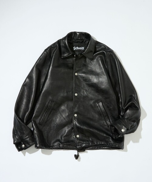 Schott(ショット)の「Schott/ショット Exclusive COACH JKT/別注 シープレザー コーチジャケット(ライダースジャケット・メンズ・ブラック・LARGE/MEDIUM/X-LARGE/SMALL)」の9枚目の写真