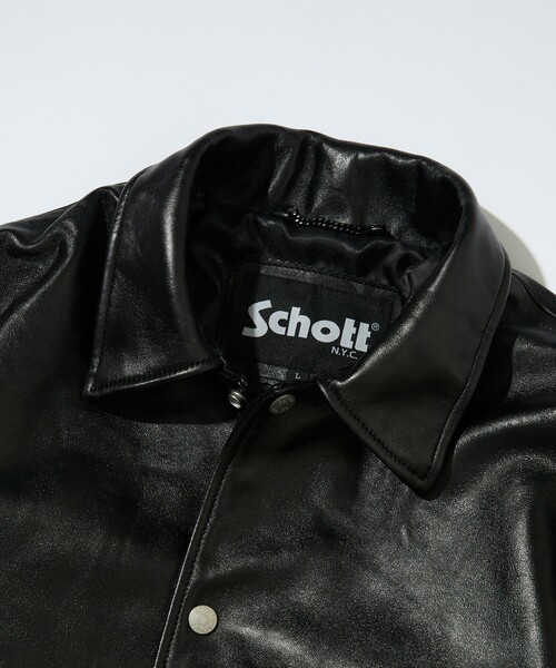 Schott(ショット)の「Schott/ショット Exclusive COACH JKT/別注 シープレザー コーチジャケット(ライダースジャケット・メンズ・ブラック・LARGE/MEDIUM/X-LARGE/SMALL)」の10枚目の写真