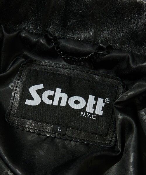 Schott(ショット)の「Schott/ショット Exclusive COACH JKT/別注 シープレザー コーチジャケット(ライダースジャケット・メンズ・ブラック・LARGE/MEDIUM/X-LARGE/SMALL)」の11枚目の写真