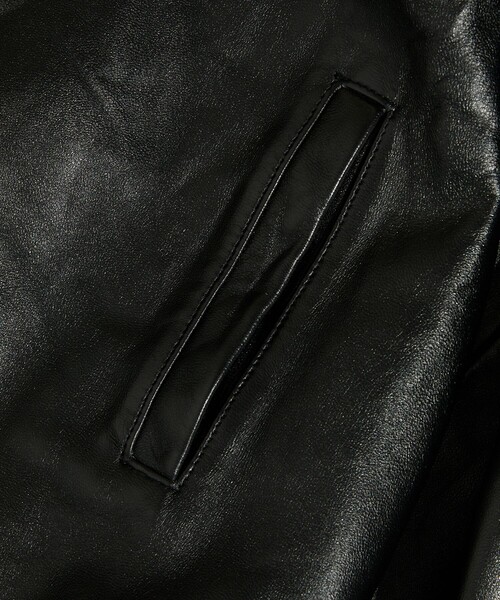 Schott(ショット)の「Schott/ショット Exclusive COACH JKT/別注 シープレザー コーチジャケット(ライダースジャケット・メンズ・ブラック・LARGE/MEDIUM/X-LARGE/SMALL)」の4枚目の写真
