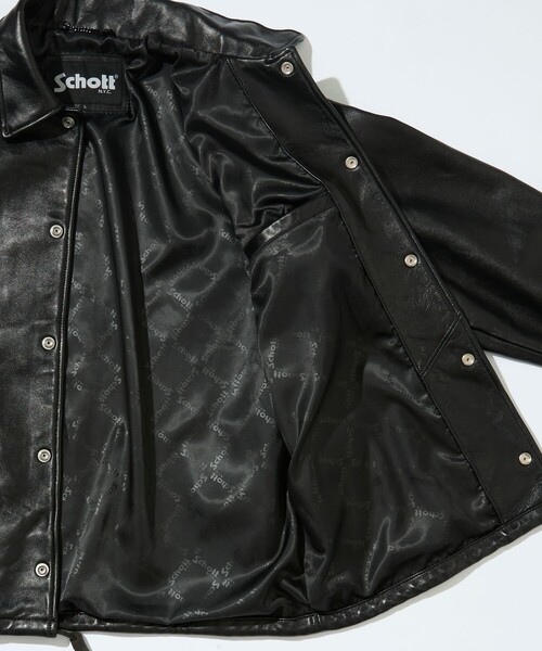 Schott(ショット)の「Schott/ショット Exclusive COACH JKT/別注 シープレザー コーチジャケット(ライダースジャケット・メンズ・ブラック・LARGE/MEDIUM/X-LARGE/SMALL)」の6枚目の写真