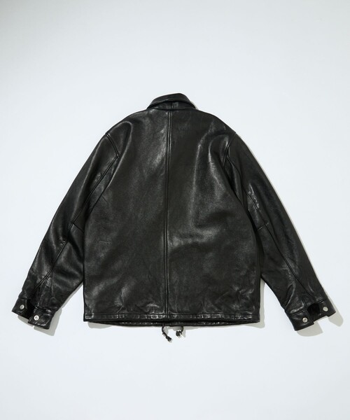Schott(ショット)の「Schott/ショット Exclusive COACH JKT/別注 シープレザー コーチジャケット(ライダースジャケット・メンズ・ブラック・LARGE/MEDIUM/X-LARGE/SMALL)」の2枚目の写真