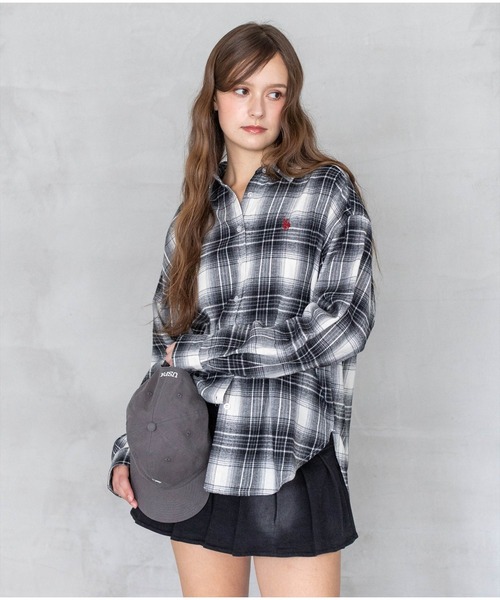 U.S. POLO ASSN.(ユーエスポロアッスン)の「【U.S. POLO ASSN.】clear 別注 チェックネルシャツ(シャツ/ブラウス・レディース・ブラウン/グリーン/ブラック・F)」の1枚目の写真