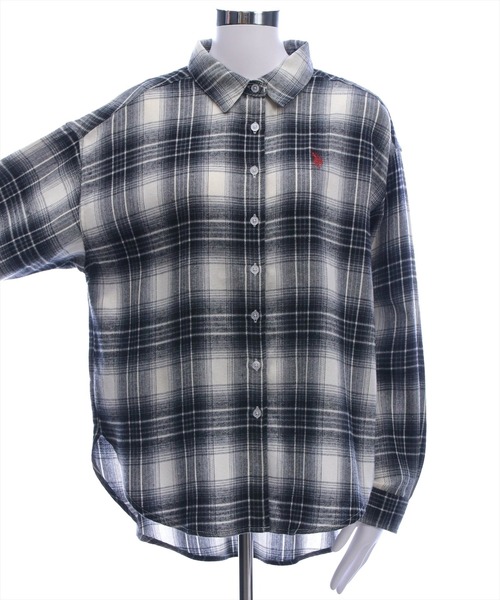 U.S. POLO ASSN.(ユーエスポロアッスン)の「【U.S. POLO ASSN.】clear 別注 チェックネルシャツ(シャツ/ブラウス・レディース・ブラウン/グリーン/ブラック・F)」の6枚目の写真
