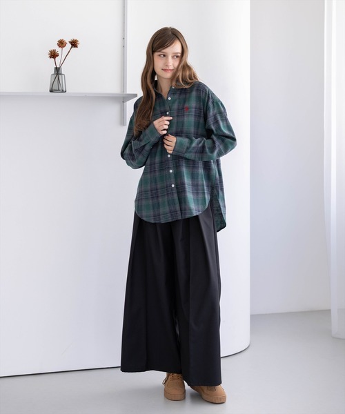 U.S. POLO ASSN.(ユーエスポロアッスン)の「【U.S. POLO ASSN.】clear 別注 チェックネルシャツ(シャツ/ブラウス・レディース・ブラウン/グリーン/ブラック・F)」の21枚目の写真