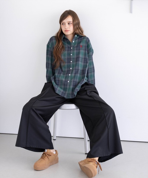 U.S. POLO ASSN.(ユーエスポロアッスン)の「【U.S. POLO ASSN.】clear 別注 チェックネルシャツ(シャツ/ブラウス・レディース・ブラウン/グリーン/ブラック・F)」の18枚目の写真