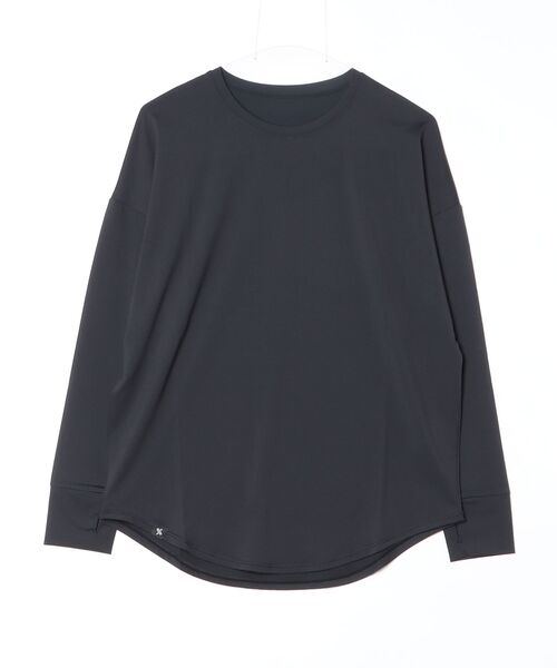 XEXYMIX(ゼクシィミックス)の「ゼクシィミックス ICE FEATHERルーズフィット長袖カットソー(Tシャツ/カットソー・レディース・ブラック/グリーン・S/L/M)」の2枚目の写真