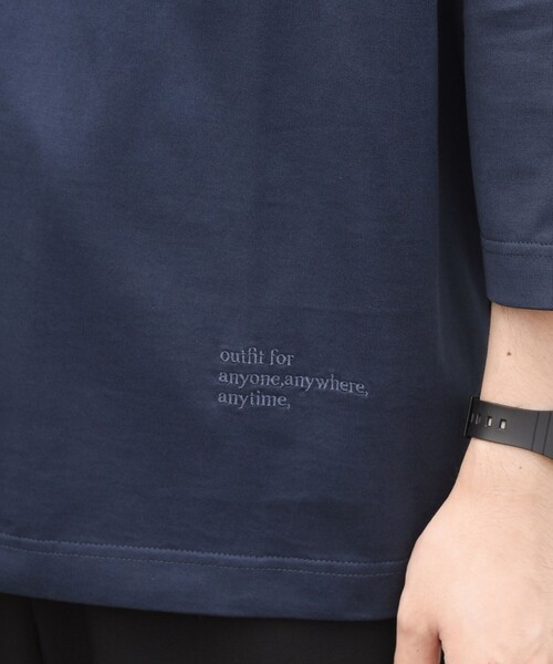 SHIPS any(シップス エニィ)の「〈洗濯機可能〉ピマ コットン ワンポイント 刺繍 7分袖 ポケット Tシャツ◇(Tシャツ/カットソー・メンズ・ホワイト/ブラック/ネイビー・SMALL/MEDIUM/LARGE/X-LARGE)」の20枚目の写真
