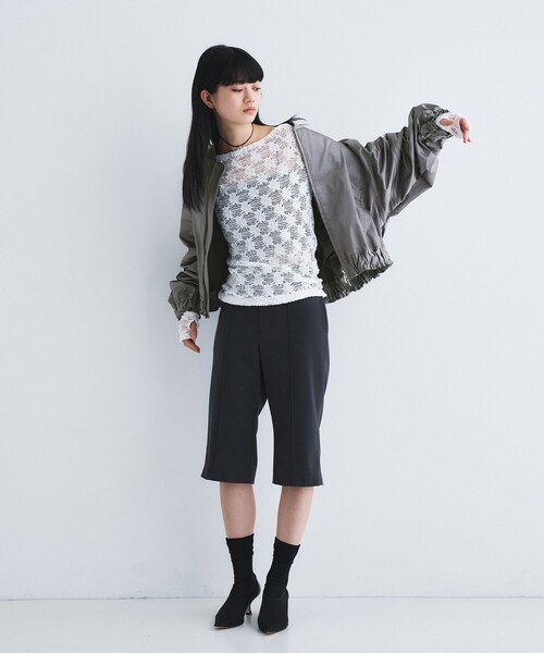 CODE A(コードエー)の「【Re】floral lace tops(Tシャツ/カットソー・レディース・ホワイト/ブラック・00)」の9枚目の写真