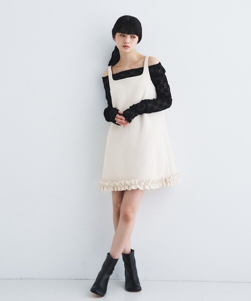 CODE A(コードエー)の「【Re】floral lace tops(Tシャツ/カットソー・レディース・ホワイト/ブラック・00)」の4枚目の写真