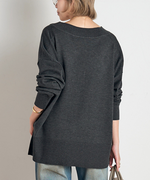 AP STUDIO(エーピーストゥディオ)の「Lycee Vneck knit(ニット/セーター・レディース・グレー/ホワイト・FREE)」の12枚目の写真