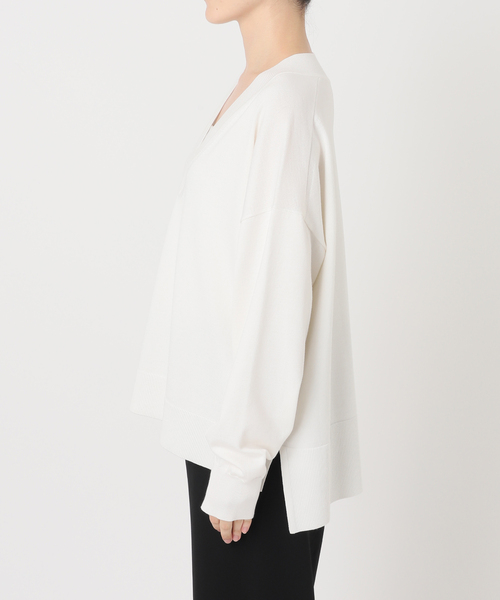 AP STUDIO(エーピーストゥディオ)の「Lycee Vneck knit(ニット/セーター・レディース・グレー/ホワイト・FREE)」の5枚目の写真