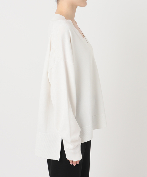 AP STUDIO(エーピーストゥディオ)の「Lycee Vneck knit(ニット/セーター・レディース・グレー/ホワイト・FREE)」の7枚目の写真