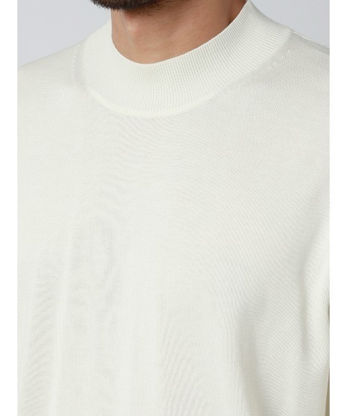 SUIT SQUARE(スーツスクエア)の「モックネックニット/長袖/ウォッシャブル/抗ピリング/コットンアクリル天竺/無地(ニット/セーター・メンズ・ブラウン/ブラック/ホワイト・LL/L/M/S)」の7枚目の写真