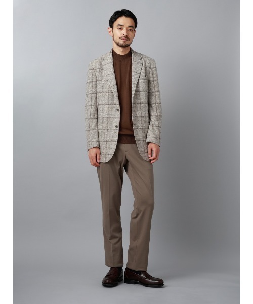 SUIT SQUARE(スーツスクエア)の「モックネックニット/長袖/ウォッシャブル/抗ピリング/コットンアクリル天竺/無地(ニット/セーター・メンズ・ブラウン/ブラック/ホワイト・LL/L/M/S)」の19枚目の写真