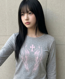 ウィングクロススリムフィットロングスリーブ(グレー)