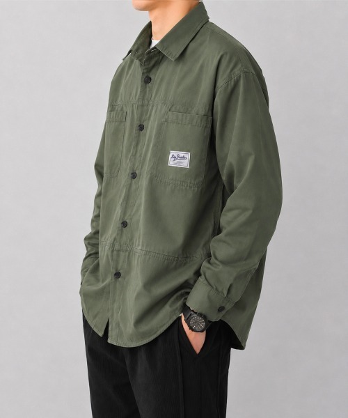 AsaAura(アサオーラ)の「ワンポイントロゴシャツ長袖 メンズ春秋服(シャツ/ブラウス・メンズ・キャメル/カーキ/ブラック・M/L)」の13枚目の写真