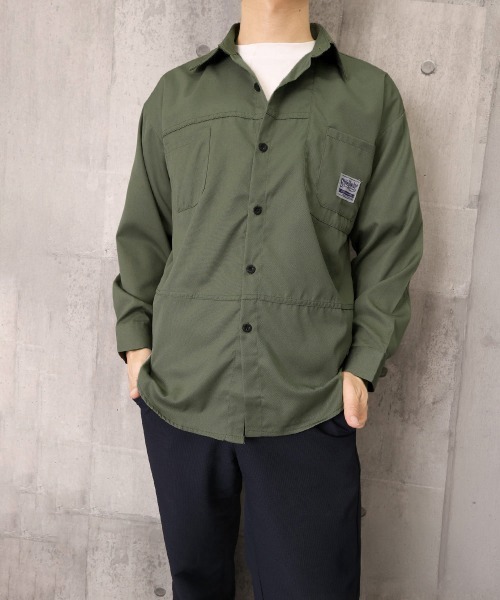 AsaAura(アサオーラ)の「ワンポイントロゴシャツ長袖 メンズ春秋服(シャツ/ブラウス・メンズ・キャメル/カーキ/ブラック・M/L)」の5枚目の写真