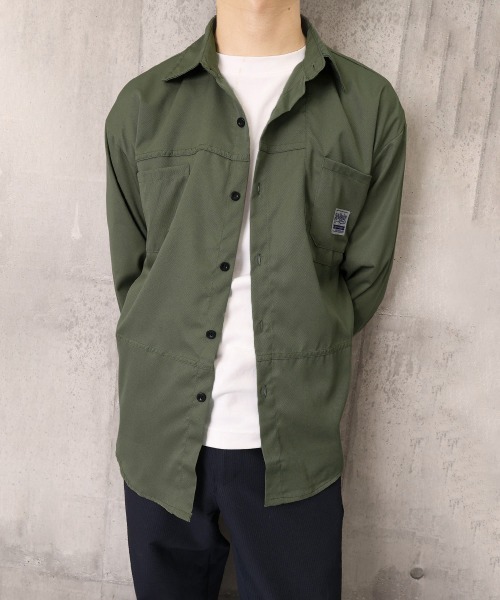 AsaAura(アサオーラ)の「ワンポイントロゴシャツ長袖 メンズ春秋服(シャツ/ブラウス・メンズ・キャメル/カーキ/ブラック・M/L)」の6枚目の写真