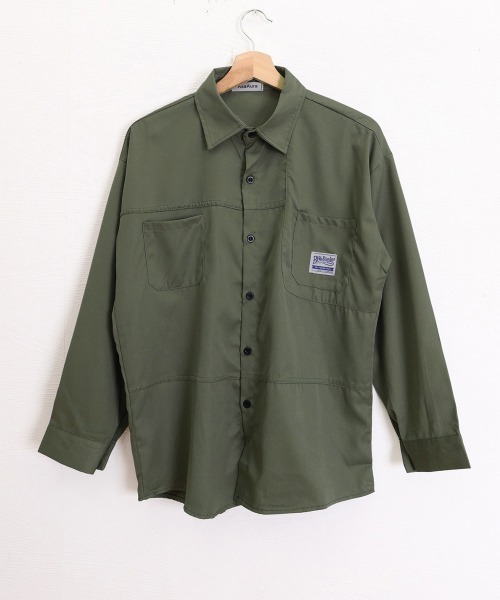 AsaAura(アサオーラ)の「ワンポイントロゴシャツ長袖 メンズ春秋服(シャツ/ブラウス・メンズ・キャメル/カーキ/ブラック・M/L)」の8枚目の写真