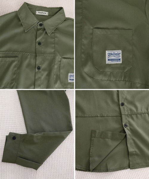 AsaAura(アサオーラ)の「ワンポイントロゴシャツ長袖 メンズ春秋服(シャツ/ブラウス・メンズ・キャメル/カーキ/ブラック・M/L)」の10枚目の写真