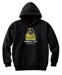 Moftique(モフティック) プルパーカー スウェット 裏毛 ウロコインコ 鳥 アニマル プリント トップス レディース ユニセックス