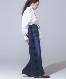 【GISELe10月号掲載】atelier SOMETHING drape LINE PANTS/ドレープラインデニムパンツ