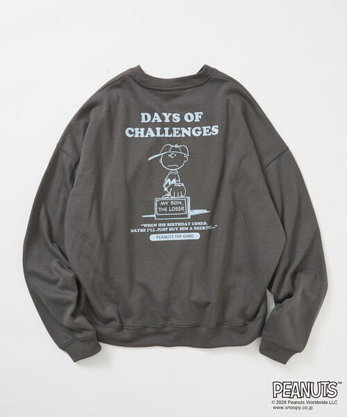 FREAK'S STORE(フリークスストア)の「限定展開 PEANUTS 別注 ビックシルエット ルーサー スウェット(スウェット・メンズ・ピンク/グレー/ネイビー/チャコールグレー・SMALL/MEDIUM/LARGE)」の5枚目の写真