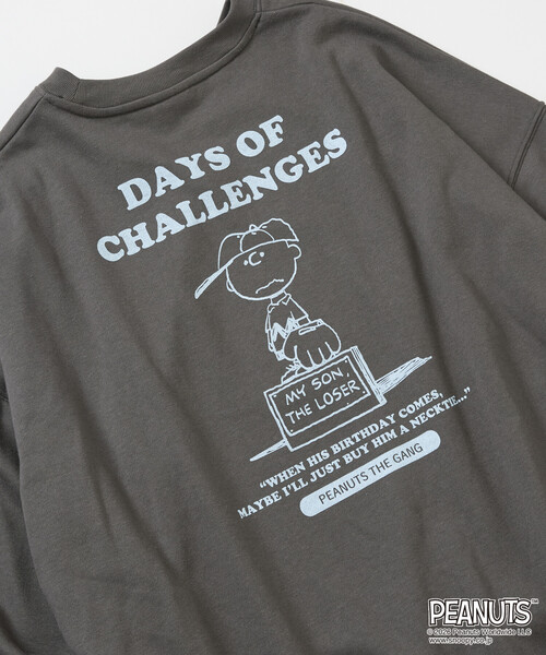 FREAK'S STORE(フリークスストア)の「限定展開 PEANUTS 別注 ビックシルエット ルーサー スウェット(スウェット・メンズ・ピンク/グレー/ネイビー/チャコールグレー・SMALL/MEDIUM/LARGE)」の6枚目の写真