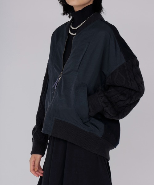 DRESSLAVE(ドレスレイブ)の「knit combination MA-1(ニットコンビネーションMA-1)(MA-1・レディース・カーキ/ネイビー・38)」の2枚目の写真