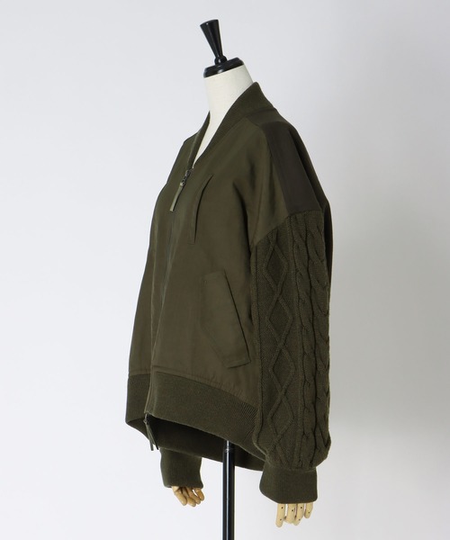 DRESSLAVE(ドレスレイブ)の「knit combination MA-1(ニットコンビネーションMA-1)(MA-1・レディース・カーキ/ネイビー・38)」の20枚目の写真