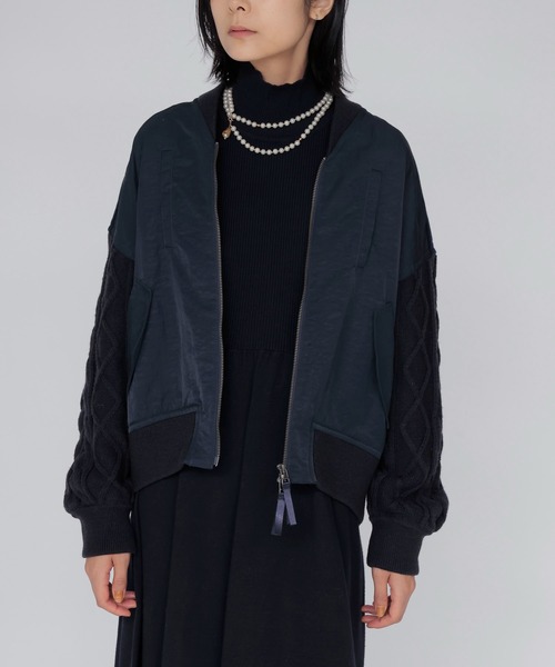 DRESSLAVE(ドレスレイブ)の「knit combination MA-1(ニットコンビネーションMA-1)(MA-1・レディース・カーキ/ネイビー・38)」の15枚目の写真