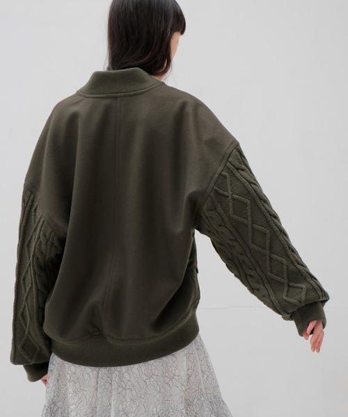 DRESSLAVE(ドレスレイブ)の「knit combination MA-1(ニットコンビネーションMA-1)(MA-1・レディース・カーキ/ネイビー・38)」の10枚目の写真