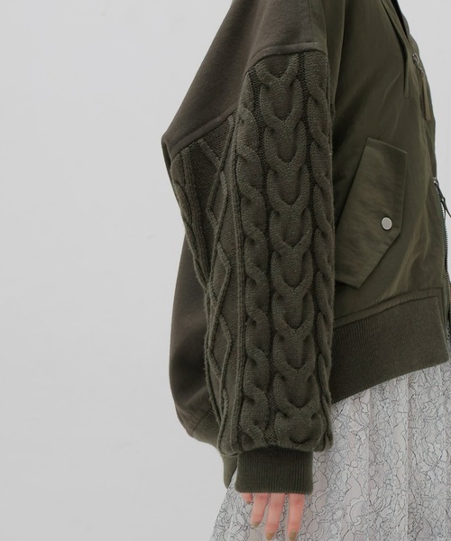 DRESSLAVE(ドレスレイブ)の「knit combination MA-1(ニットコンビネーションMA-1)(MA-1・レディース・カーキ/ネイビー・38)」の9枚目の写真