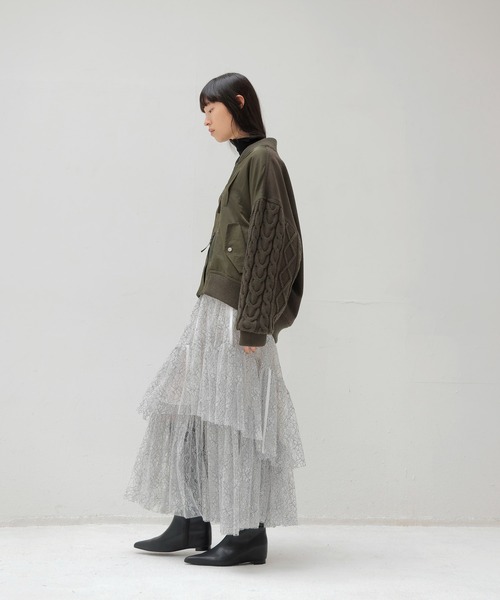 DRESSLAVE(ドレスレイブ)の「knit combination MA-1(ニットコンビネーションMA-1)(MA-1・レディース・カーキ/ネイビー・38)」の5枚目の写真