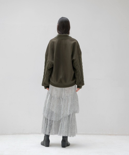 DRESSLAVE(ドレスレイブ)の「knit combination MA-1(ニットコンビネーションMA-1)(MA-1・レディース・カーキ/ネイビー・38)」の6枚目の写真