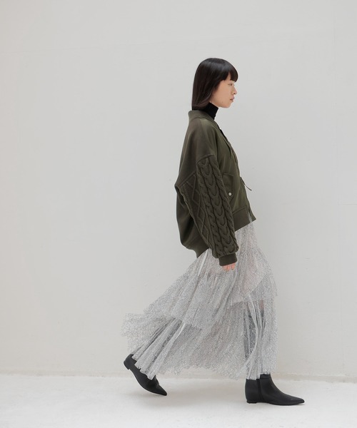 DRESSLAVE(ドレスレイブ)の「knit combination MA-1(ニットコンビネーションMA-1)(MA-1・レディース・カーキ/ネイビー・38)」の7枚目の写真