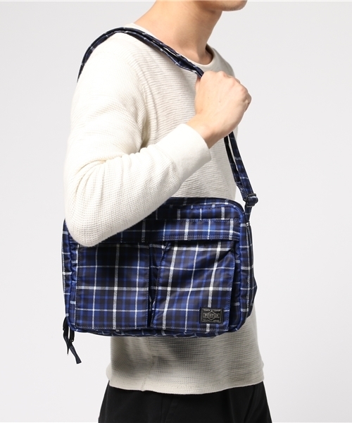HEAD PORTER ヘッドポーター ポーター　 ショルダーバッグ　チェック HEAD PORTER（ヘッドポーター）の「HIGHLAND/SHOULDER BAG (L
