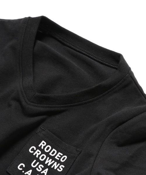 RODEO CROWNS WIDE BOWL（ロデオクラウンズワイドボウル）の「キッズ ペイズリー フラッグ Vネック Tシャツ（Tシャツ/カットソー・キッズ・ブラック/ホワイト/ネイビー・SMALL）」の5枚目の写真
