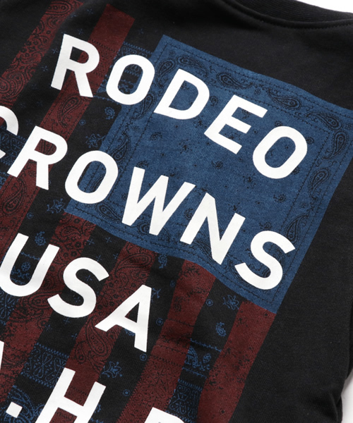 RODEO CROWNS WIDE BOWL（ロデオクラウンズワイドボウル）の「キッズ ペイズリー フラッグ Vネック Tシャツ（Tシャツ/カットソー・キッズ・ブラック/ホワイト/ネイビー・SMALL）」の8枚目の写真