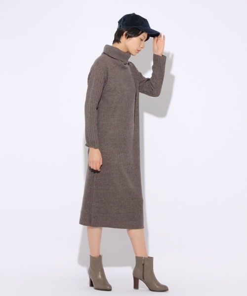 niko and...(ニコアンド)の「ラムナイロンオフタートルワンピース【niko and ...】(ワンピース・レディース・モカ/ネイビー/ライトグレー/キャメル・MEDIUM/LARGE)」の3枚目の写真