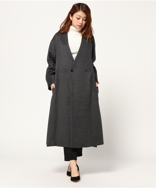 FIGARO Paris(フィガロパリ)の「ウールビーバー ガウンコート◆(その他アウター・レディース・チャコールグレー/キャメル・36/38)」の14枚目の写真