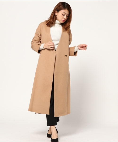 FIGARO Paris(フィガロパリ)の「ウールビーバー ガウンコート◆(その他アウター・レディース・チャコールグレー/キャメル・36/38)」の8枚目の写真