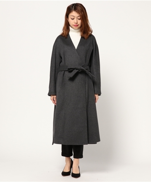 FIGARO Paris(フィガロパリ)の「ウールビーバー ガウンコート◆(その他アウター・レディース・チャコールグレー/キャメル・36/38)」の3枚目の写真