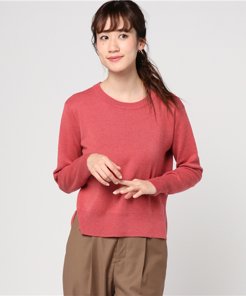 mystic（ミスティック）の「ダブルジャガードスリットニット（ニット/セーター・レディース・パープル/グレー/レッド/ピンク・ﾌﾘ-）」の4枚目の写真