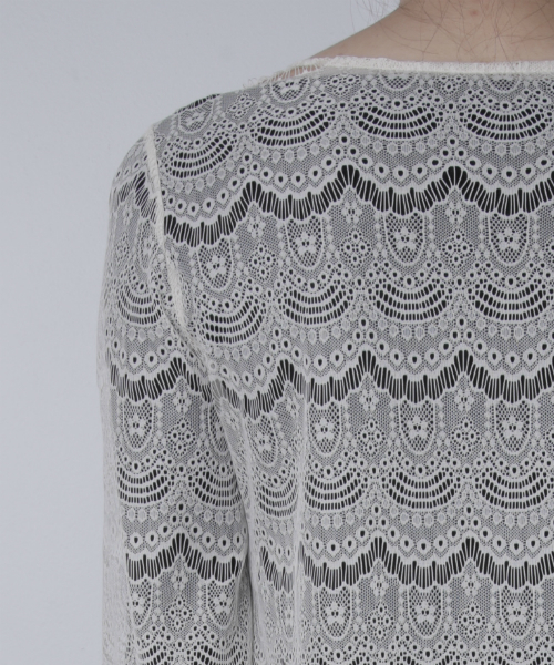 EIMY ISTOIRE(エイミーイストワール)の「lace long cardigan(カーディガン/ボレロ・レディース・オフホワイト/ベージュ/ブラック・FREE)」の9枚目の写真