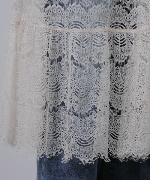 EIMY ISTOIRE(エイミーイストワール)の「lace long cardigan(カーディガン/ボレロ・レディース・オフホワイト/ベージュ/ブラック・FREE)」の11枚目の写真