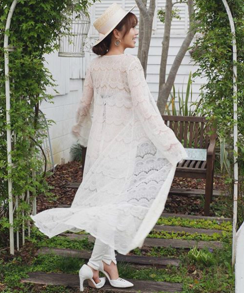 EIMY ISTOIRE(エイミーイストワール)の「lace long cardigan(カーディガン/ボレロ・レディース・オフホワイト/ベージュ/ブラック・FREE)」の21枚目の写真